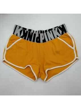Victorias Secret PINK Womens Yellow Terry Cloth Lounge Shorts Size M White NEW